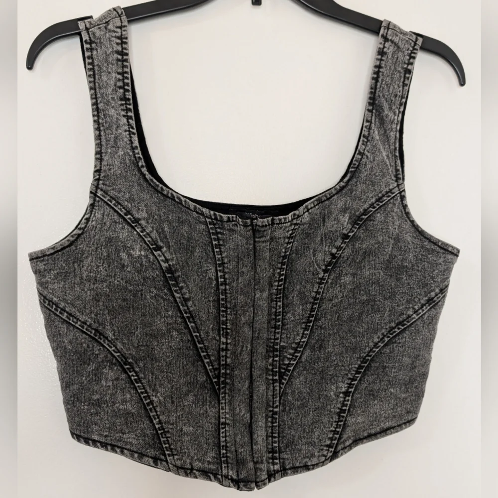 Gray Denim Women's Top - Picture 1 of 6